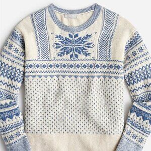 J.Crew Fair Isle Snowflake Crewneck Sweater
